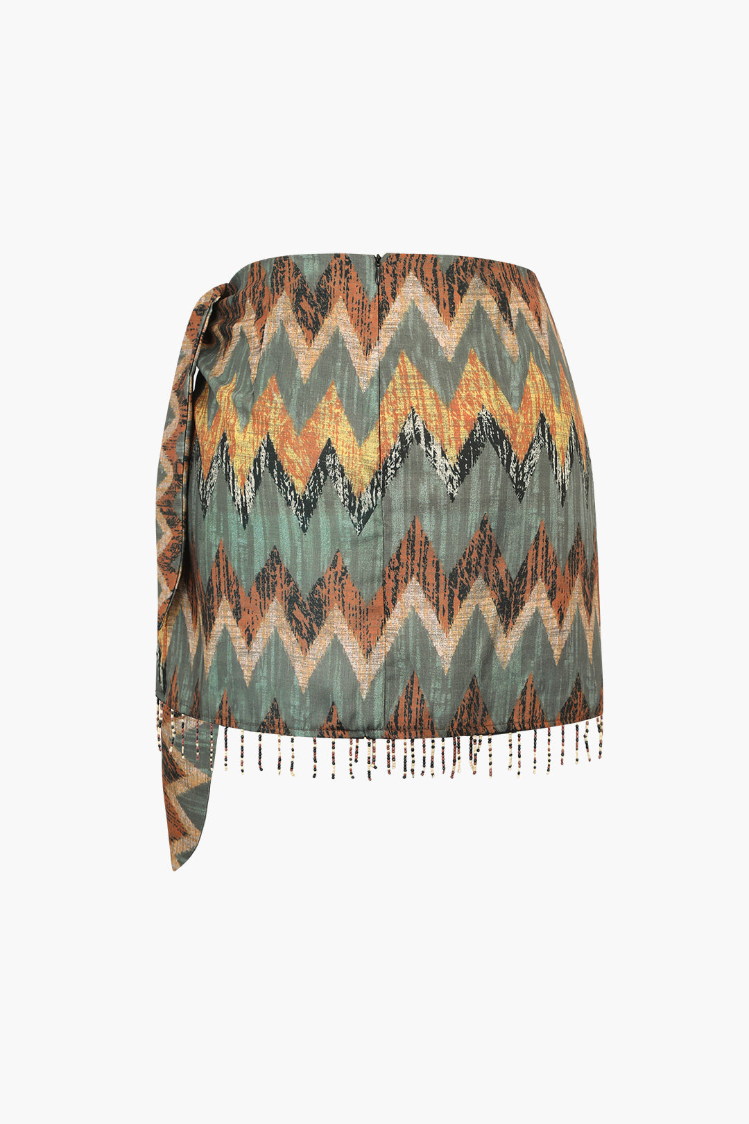 חצאית מיני עם קשרים מודפסים 