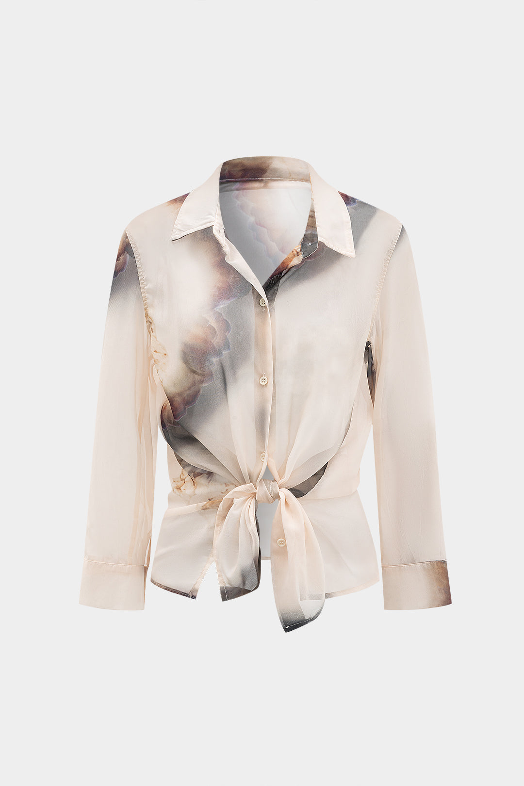 Blusa Elegante de Manga Larga con Estampado Floral