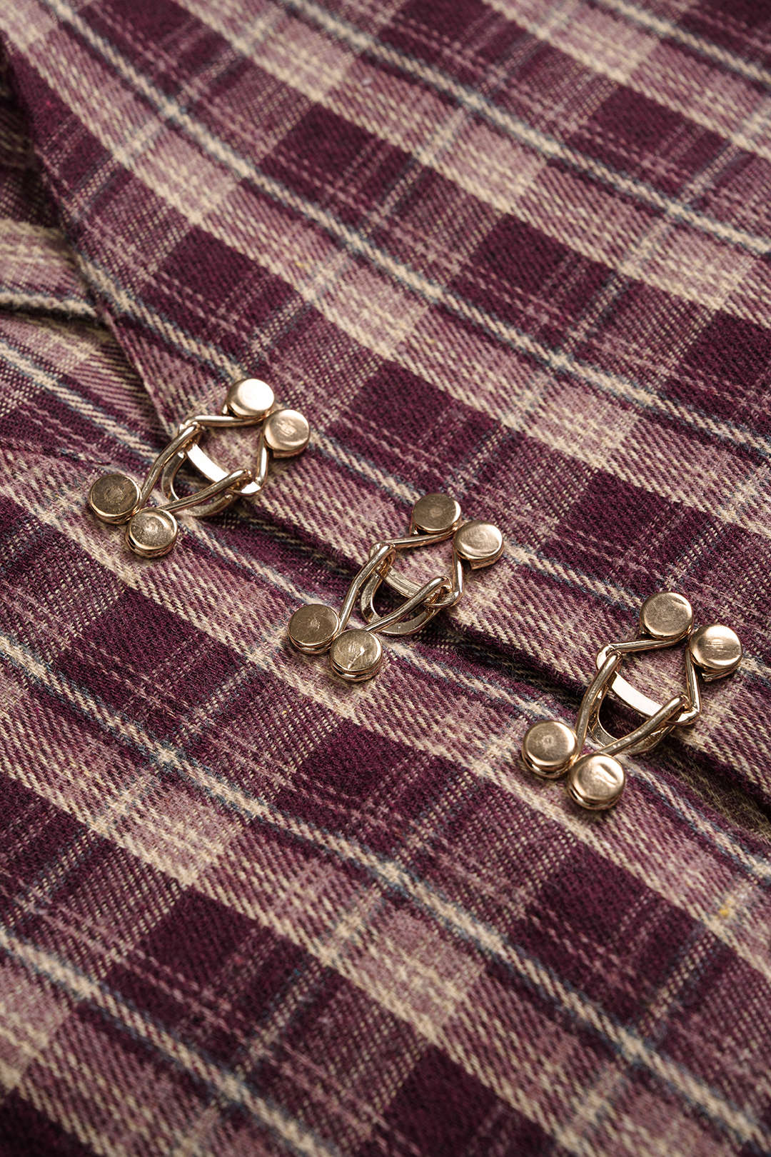 Plaid Print Ruched Waist-Cinching Long-Sleeve Shirt