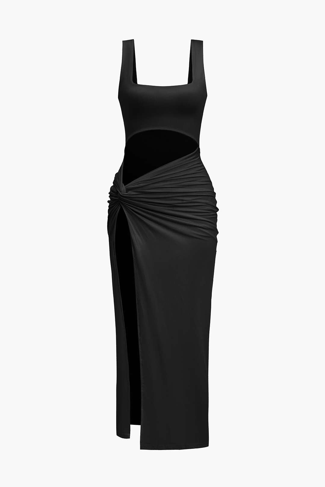 Vestido Midi Reversible Con Abertura Frontal Elegante