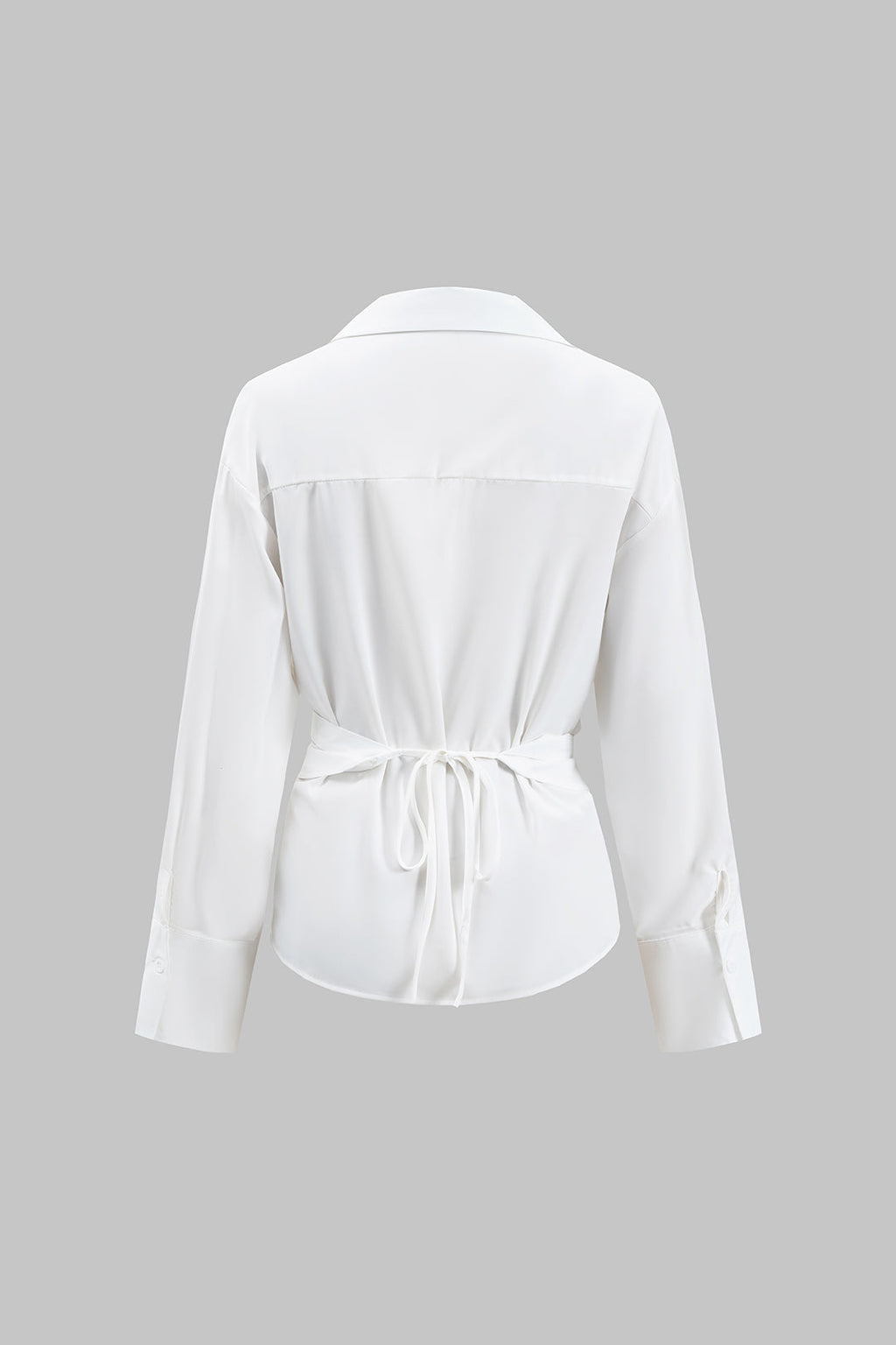 חולצה ארוכת שרוולים עם קפלים וקשירה 