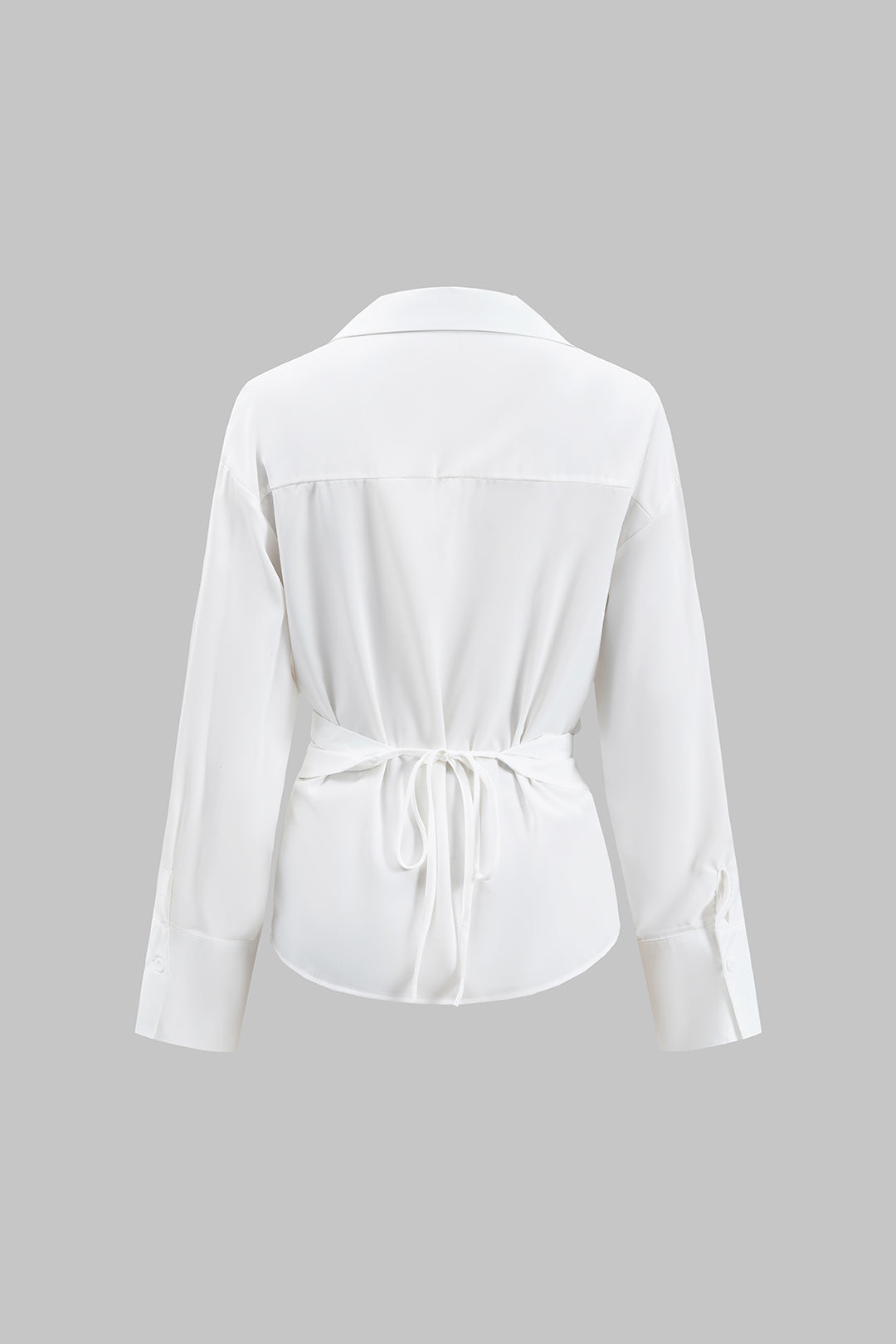 חולצה ארוכת שרוולים עם קפלים וקשירה 