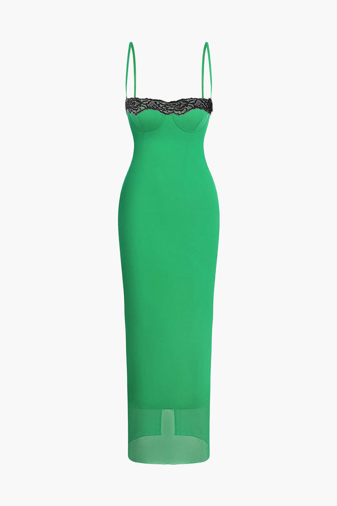 Vestido Midi Con Encaje Detallado Y Silueta Elegante Noche