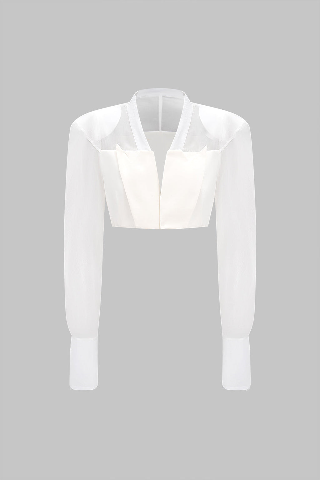 חולצה ארוכת שרוולים עם טלאים מרשת וכתף 