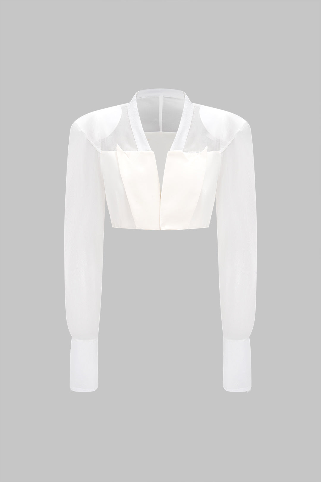 חולצה ארוכת שרוולים עם טלאים מרשת וכתף 