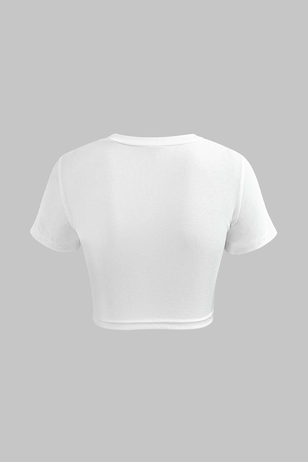 Camiseta Crop Twist Con Textura Suave Y Corte Moderno