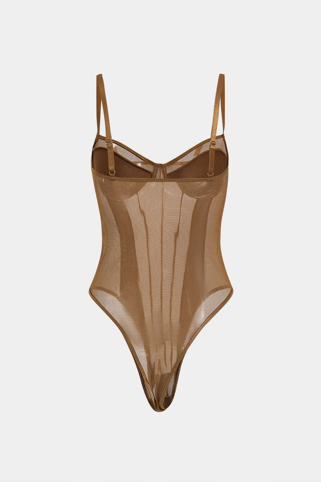 Corsé Bodysuit de Malla Sin Espalda con Escote Barco