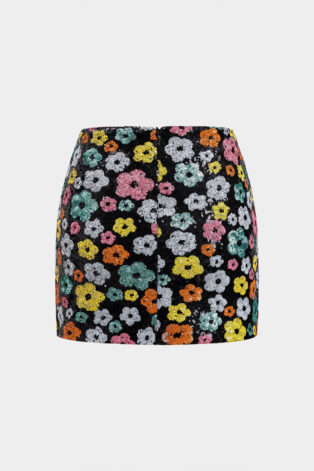 חצאית מיני עם רוכסן ונצנצים 