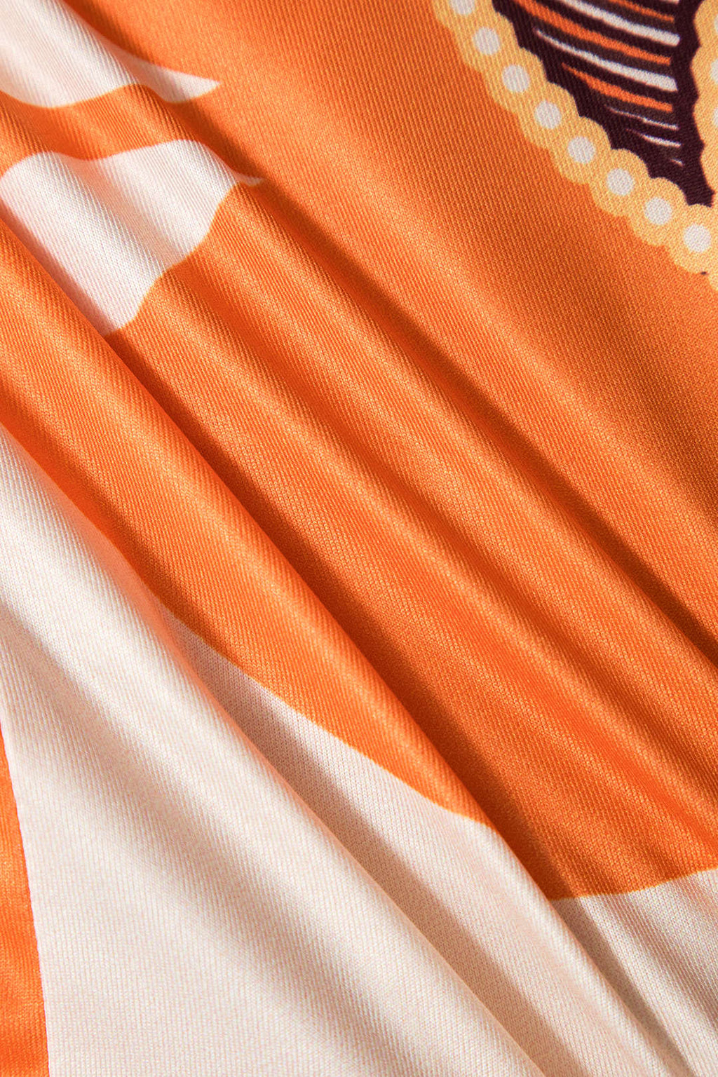 שמלת מקסי עם צווארון וי והדפס גיאומטרי 