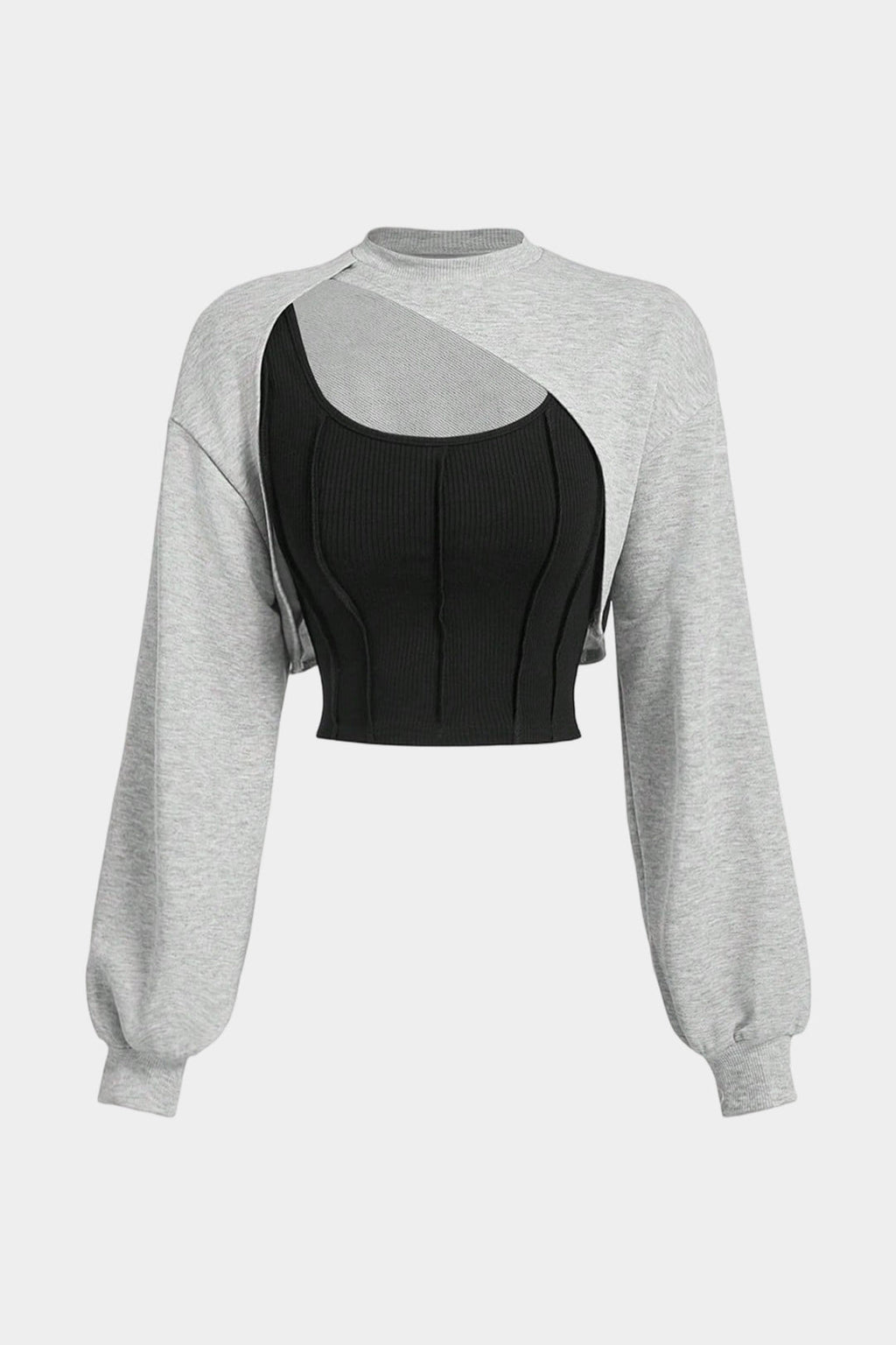Contrast Asymmetrical Long Sleeve Sweatshirt