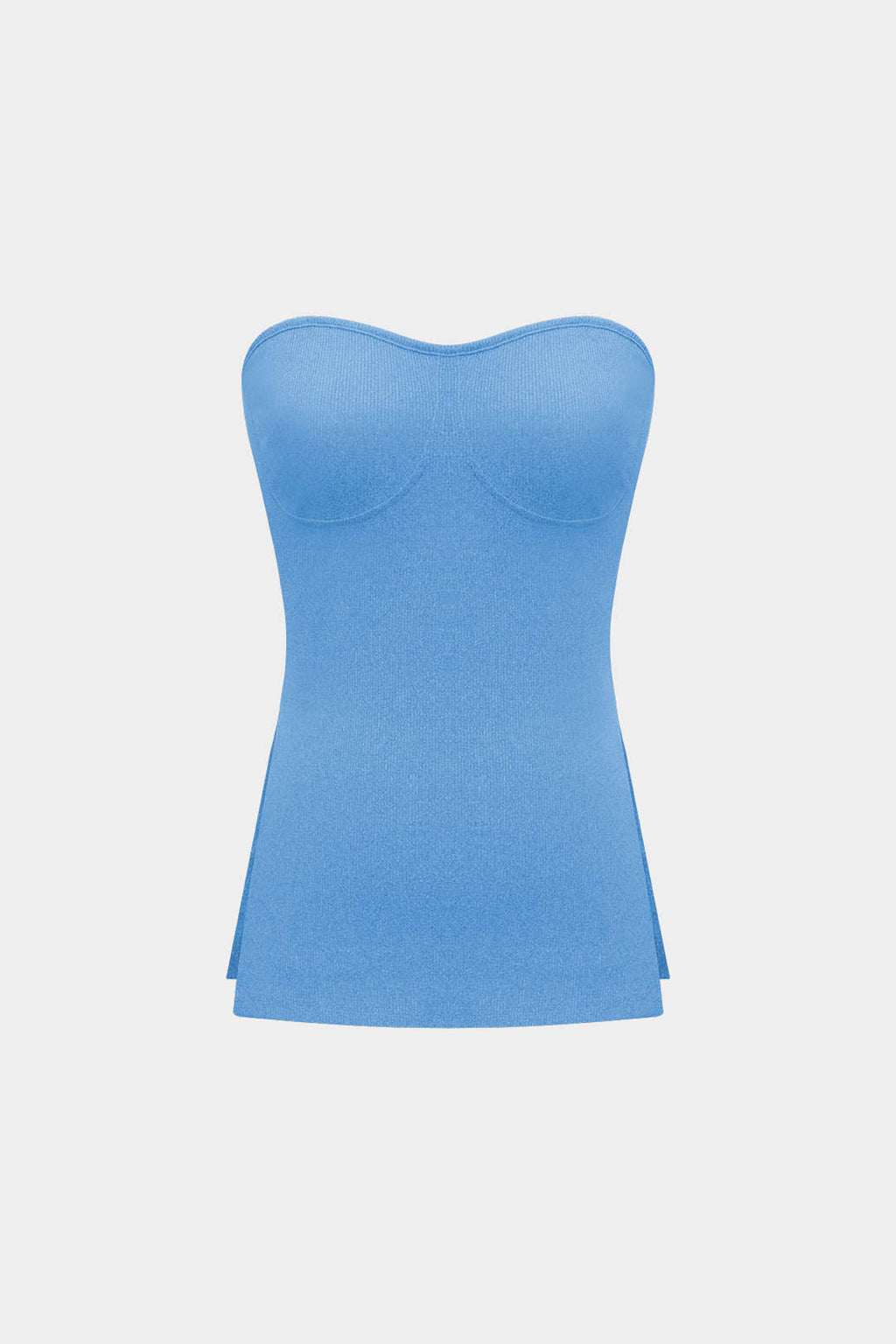 Conjunto Dos Piezas Top Sin Tirantes Y Shorts De Punto