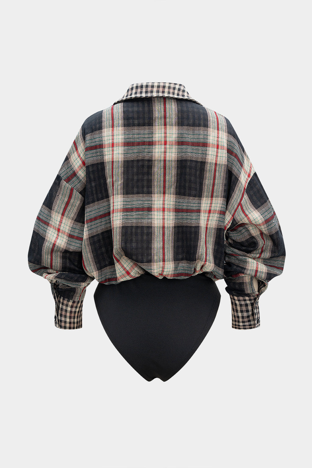 Plaid Print Long Sleeve Bodysuit