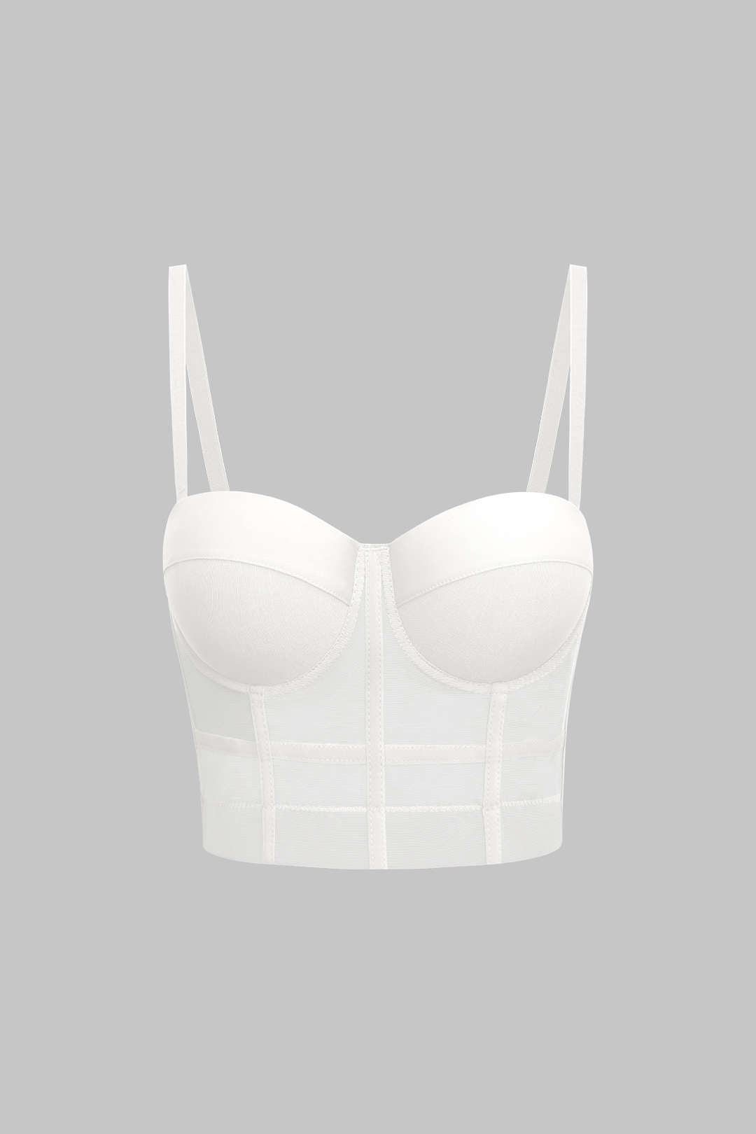 Top Bustier Con Malla Soporte Y Tela Transparente Elegante
