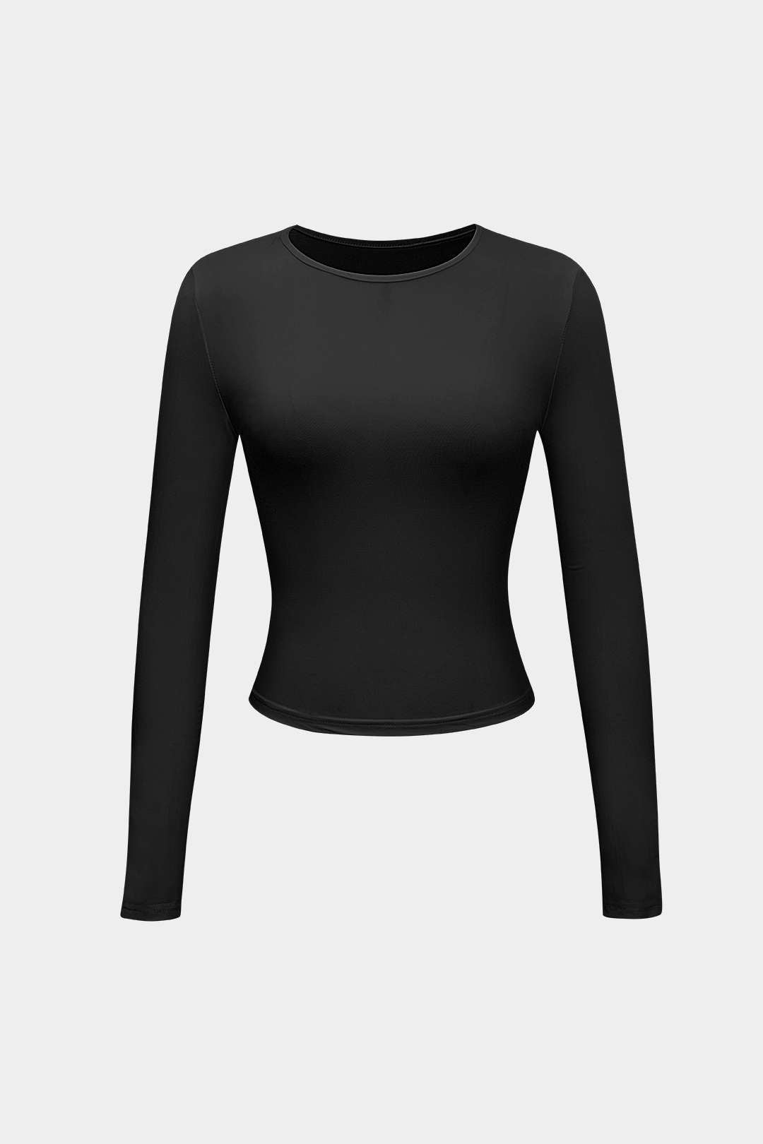 Blusa Minimalista Cuello Redondo Manga Larga Para Mujer