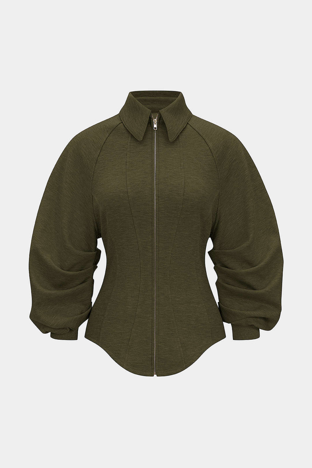 סווטשירט עם רוכסן וצמוד מותן 