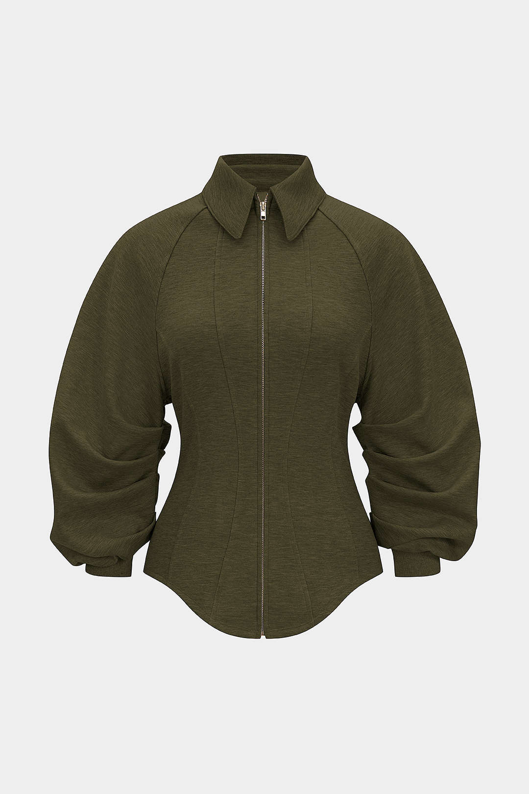 סווטשירט עם רוכסן וצמוד מותן 