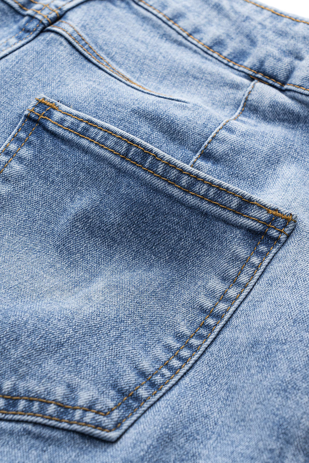 Pantalones Vaqueros Pierna Ancha Bolsillos Abotonados