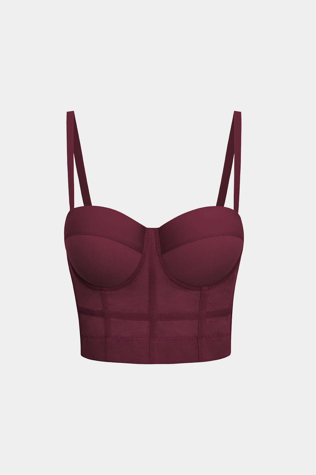 Top Bustier Con Malla Soporte Y Tela Transparente Elegante