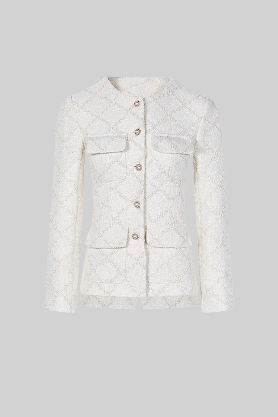 Conjunto Chaqueta Texturizada Dorada Y Shorts Elegantes