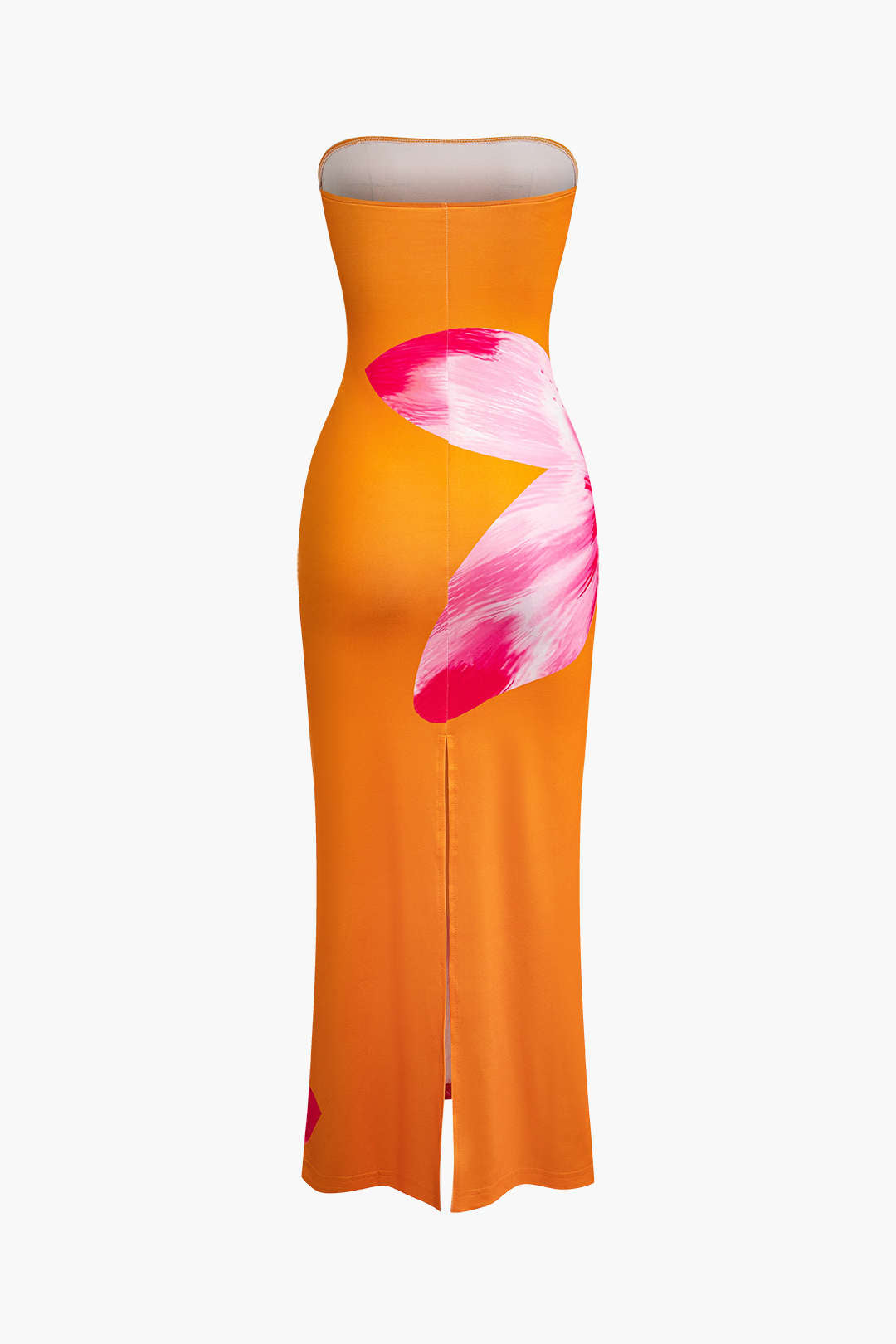 Vestido Midi Estampado Floral Sin Tirantes Verano Elegante