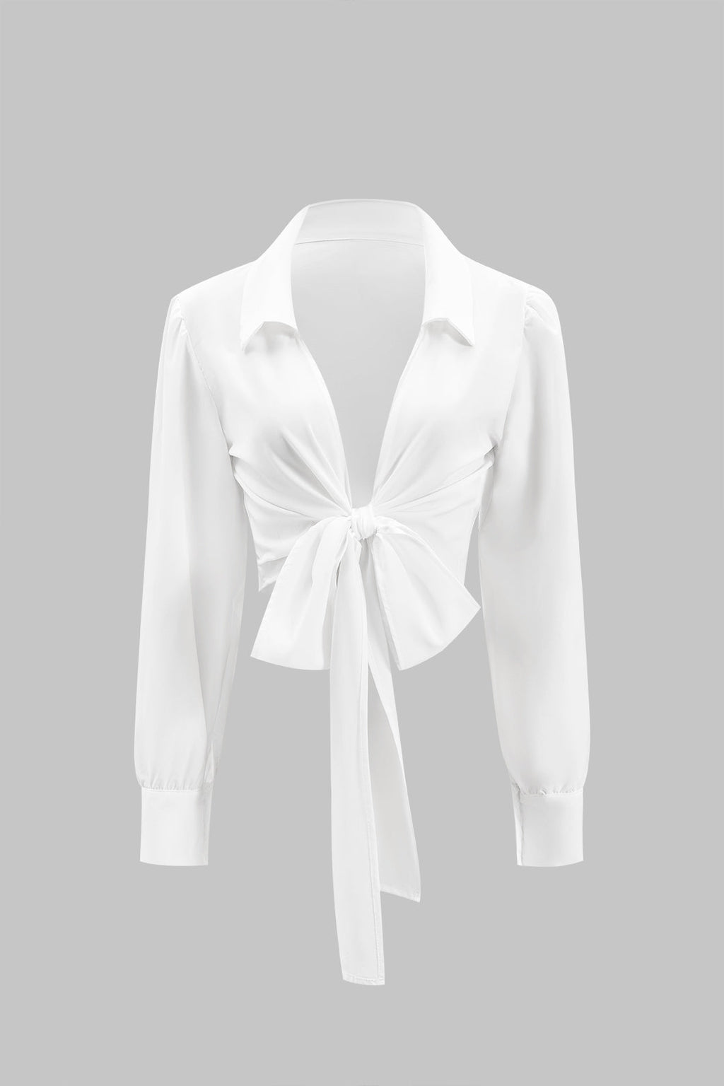 חולצה ארוכת שרוולים עם קשירה מלפנים 