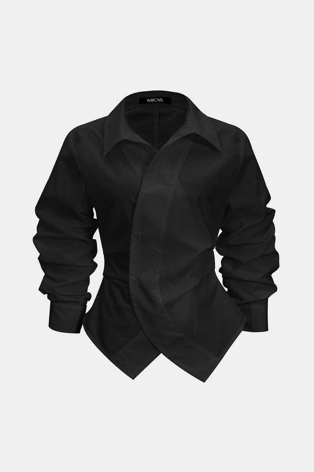 חולצה ארוכת שרוולים עם כפתורים וסגירה 