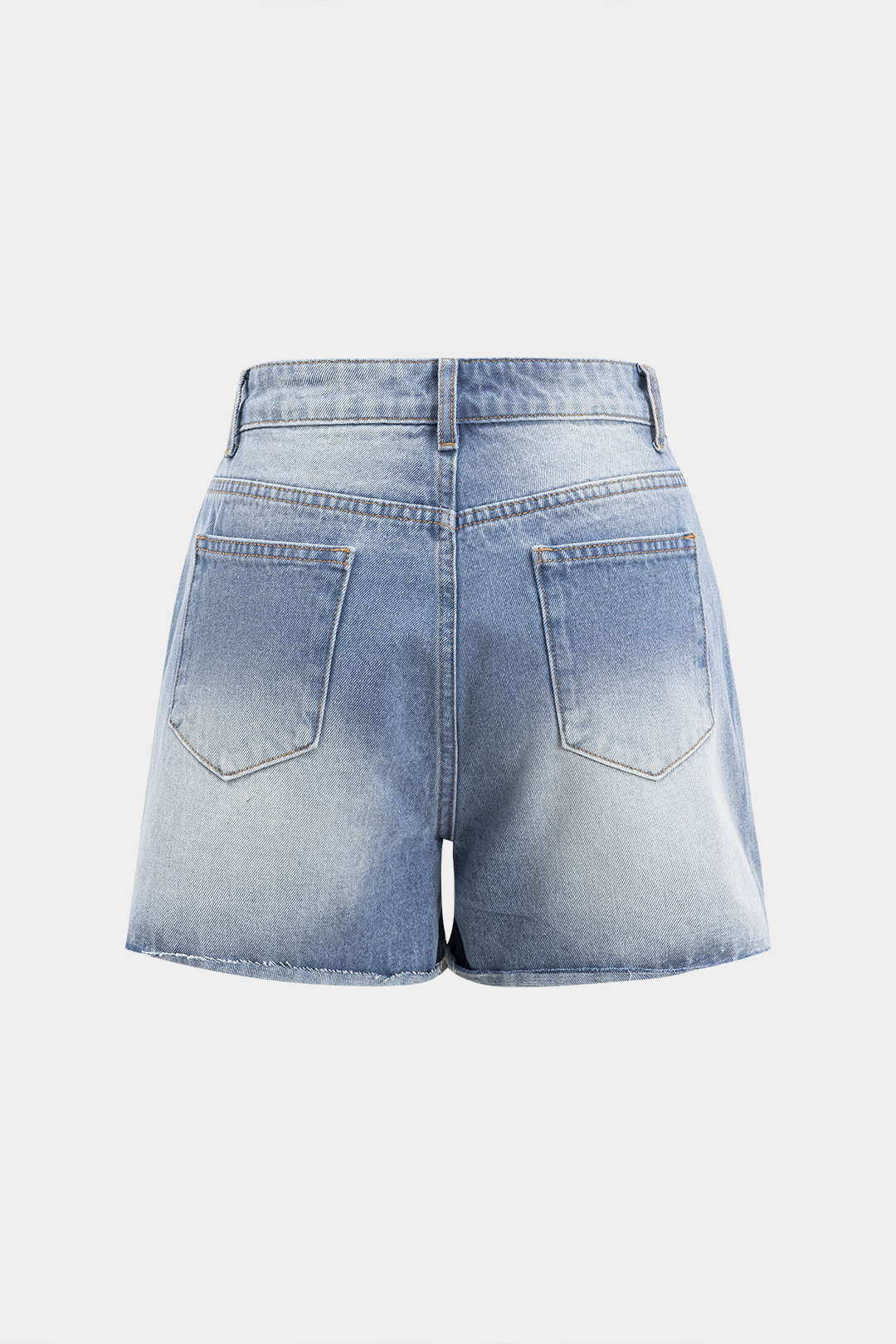 Shorts Vaqueros Denim Asimétricos Con Bolsillos Desgastados