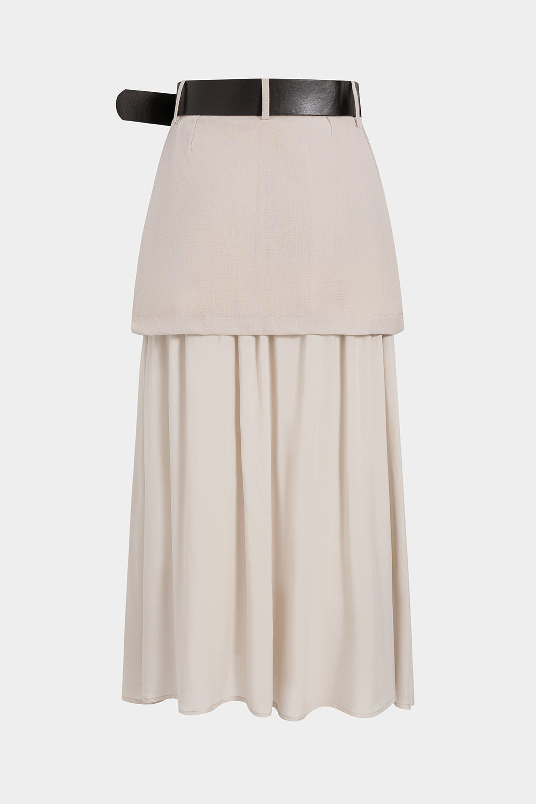 חצאית טלאים עם חגורה 