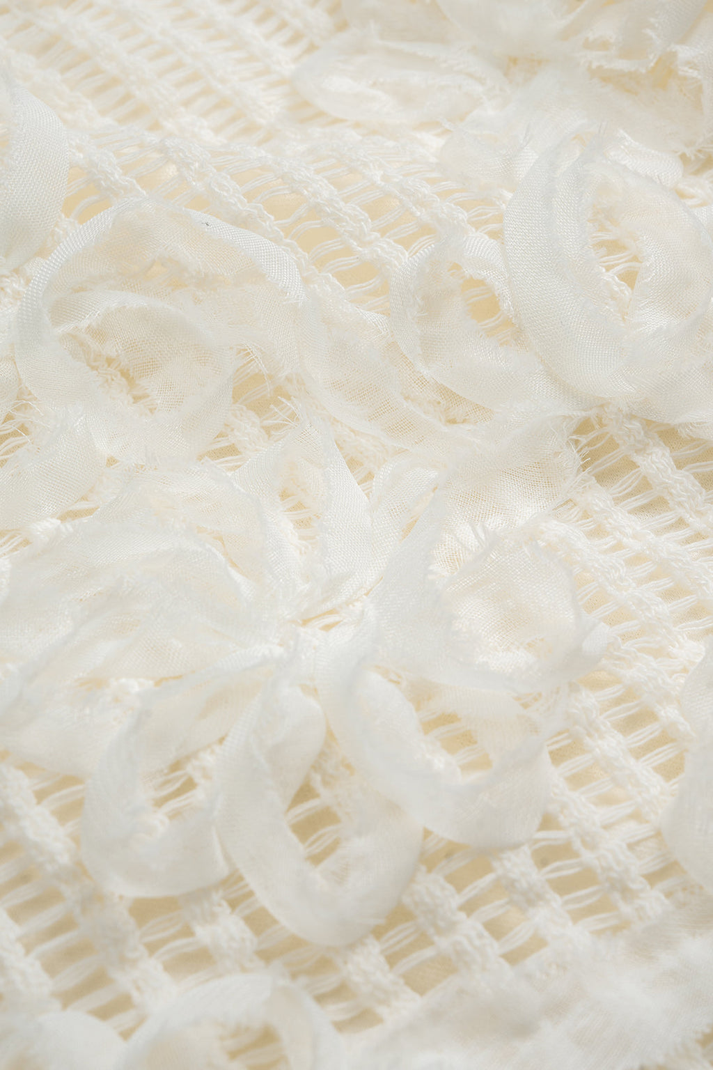 3D Floral Tie-Back Long-Sleeve Top