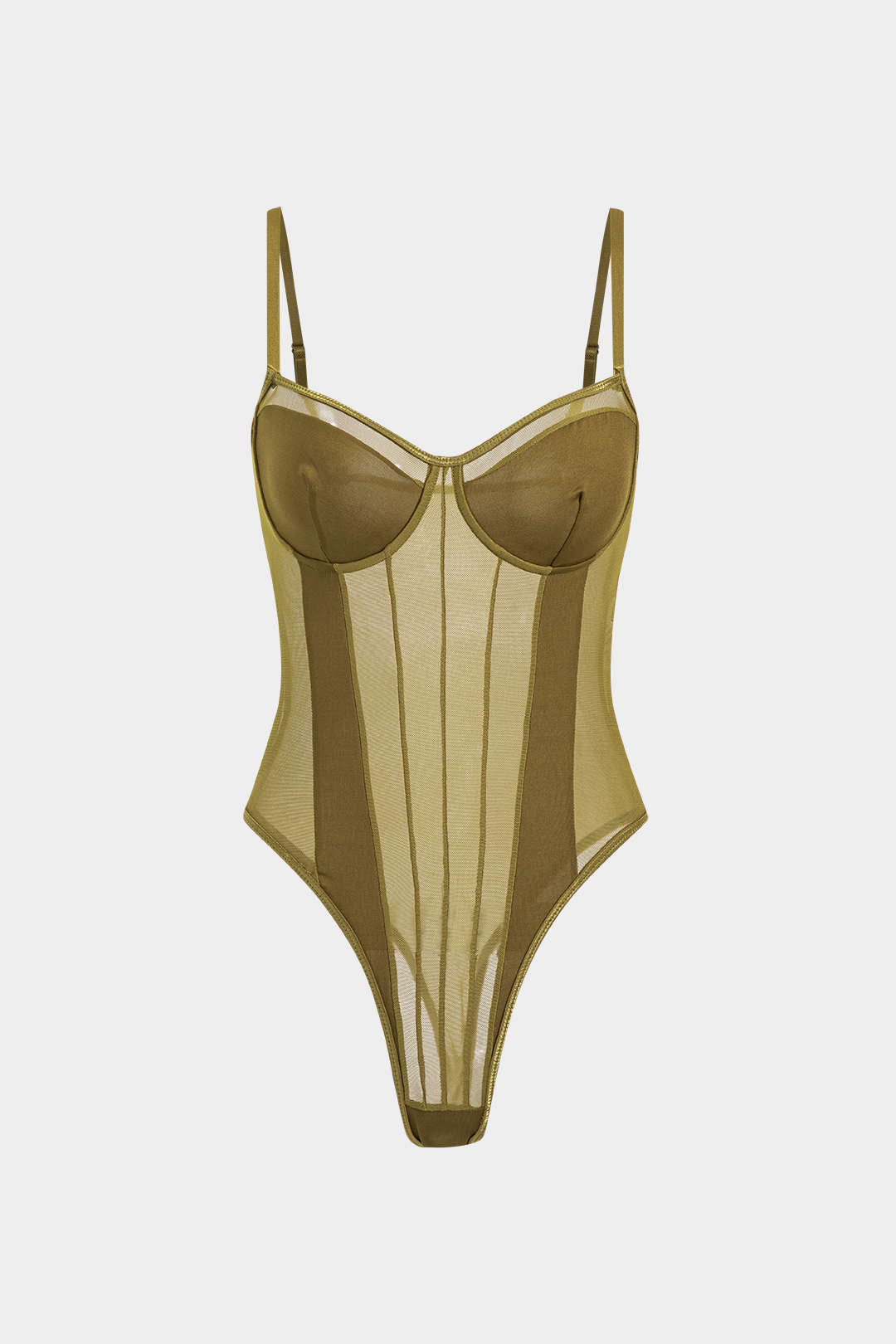 Corsé Bodysuit de Malla Sin Espalda con Escote Barco