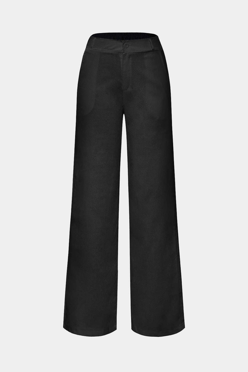 Pantalones Rectos De Mezcla De Lino Para Diario Cotidiano