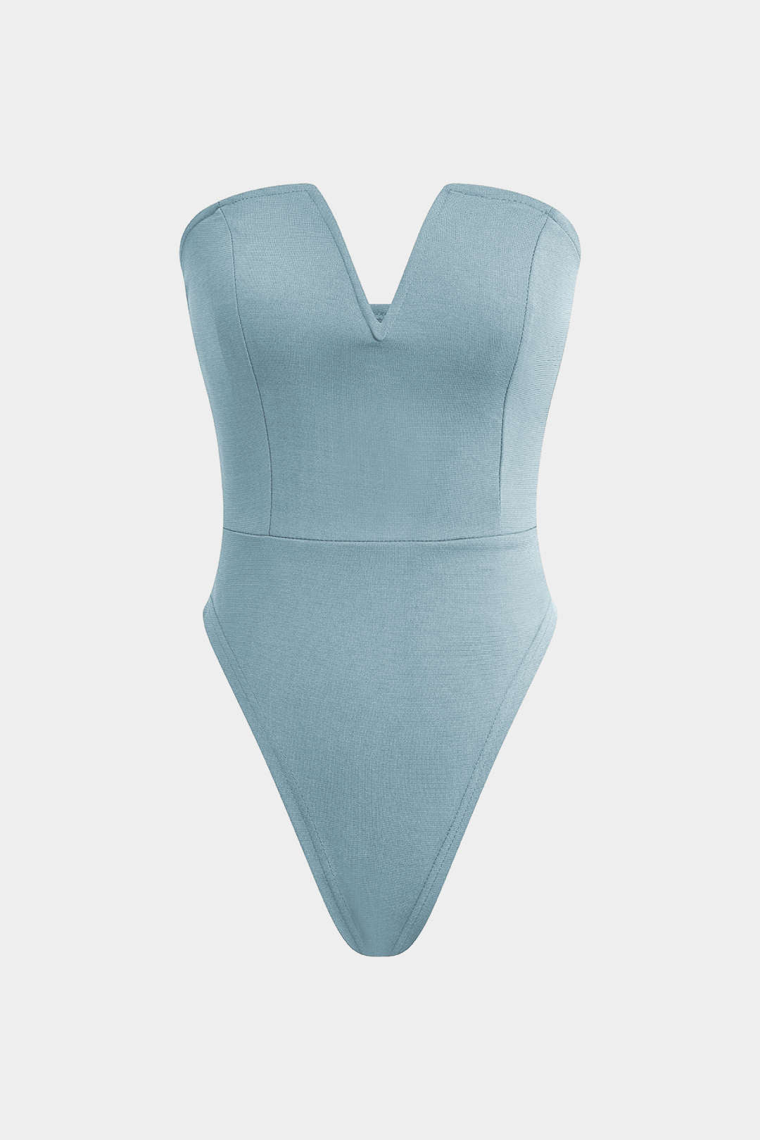 Bodysuit Sin Tirantes Escote En V Minimalista Diario