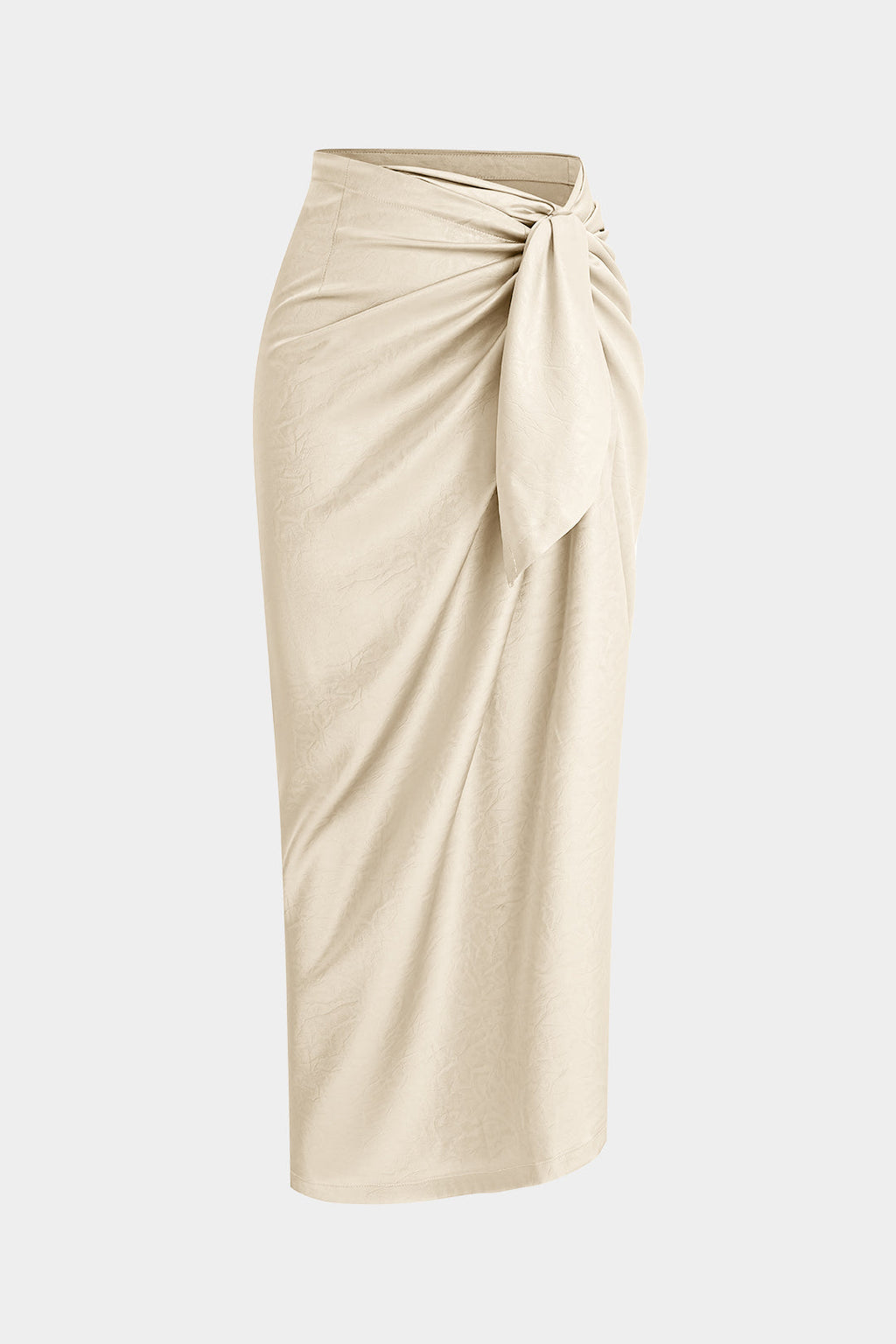 חצאית קשירה עם קפלים סאטן 