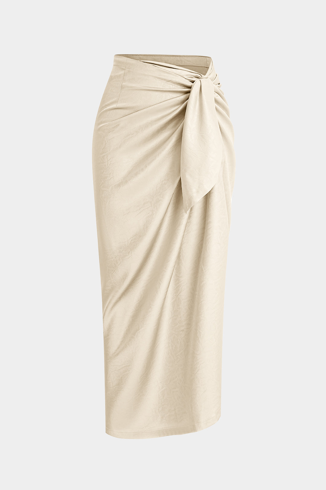 חצאית קשירה עם קפלים סאטן 