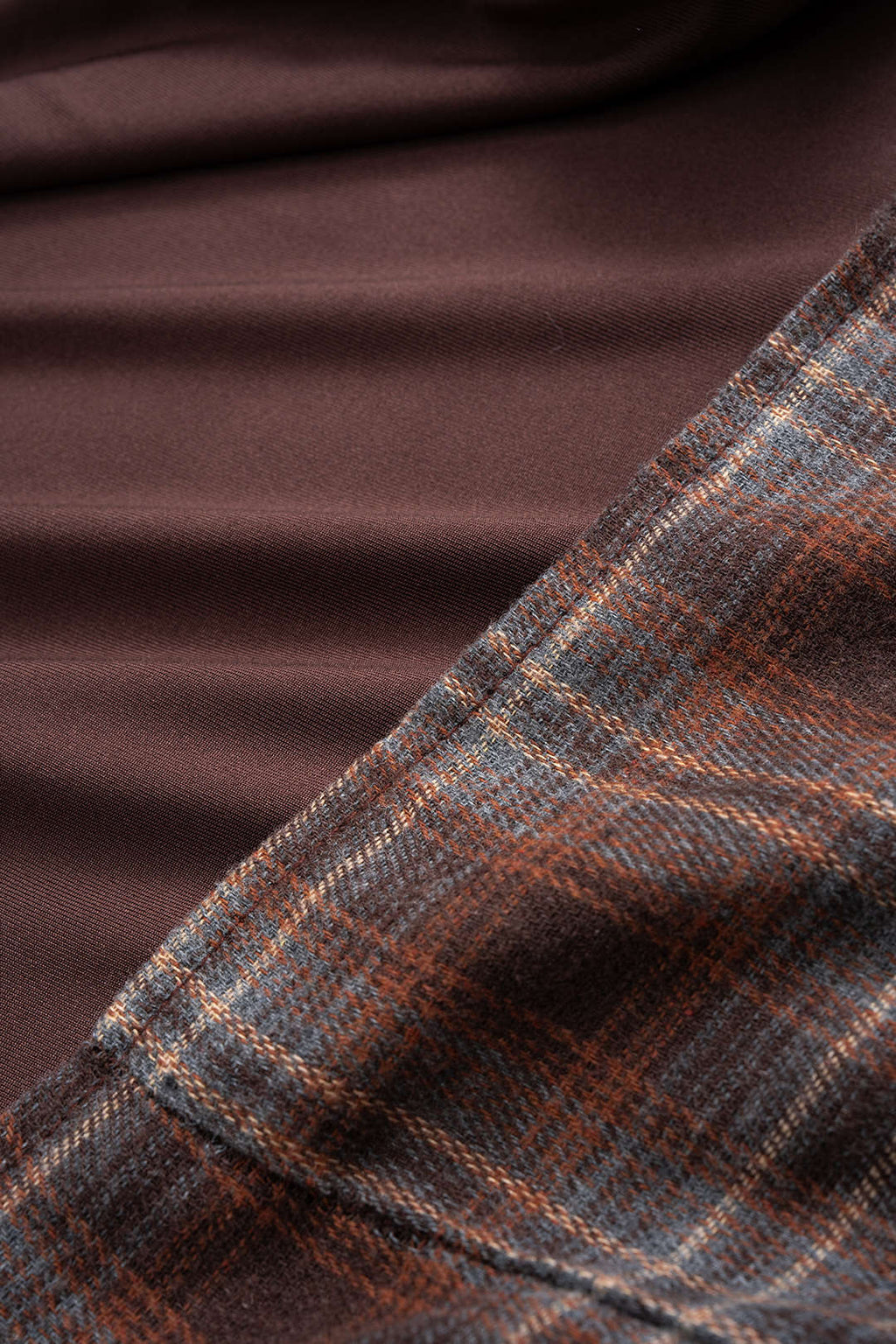 Plaid Print Patchwork Tie Front Long Sleeve Mini Dress