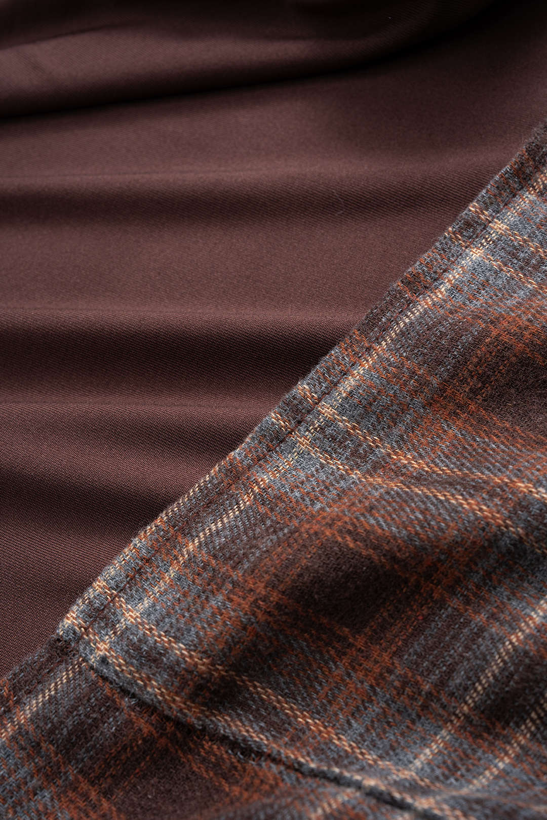 Plaid Print Patchwork Tie Front Long Sleeve Mini Dress