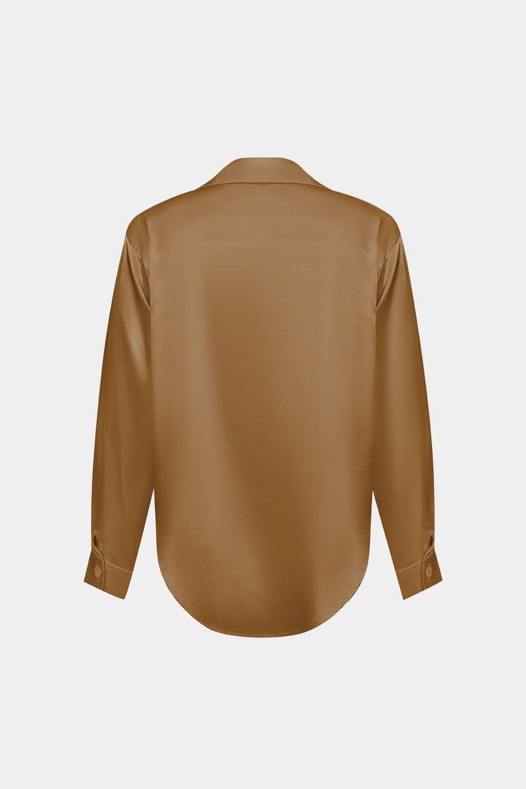 Camisa Satinada De Manga Larga Con Silueta Elegante