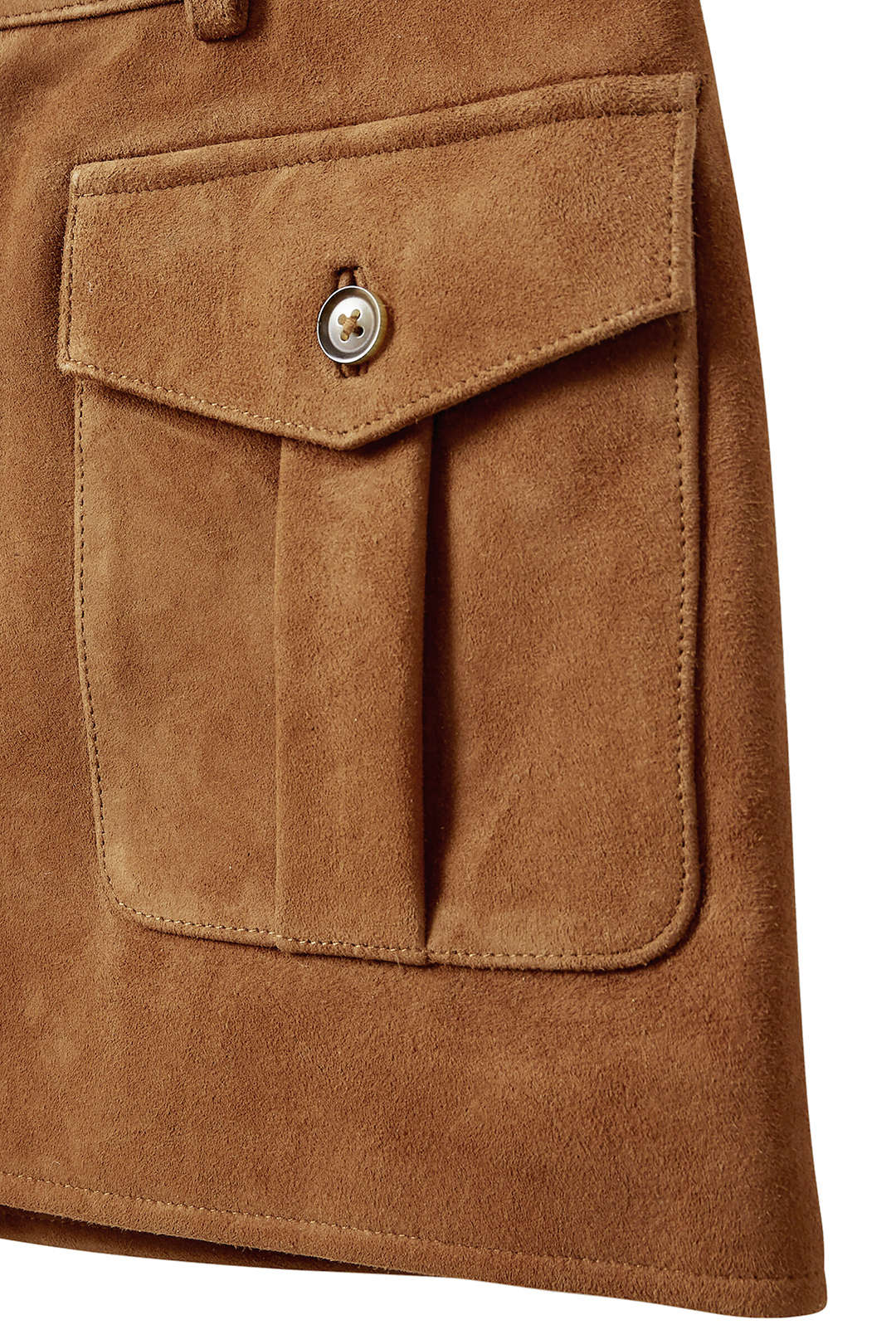 חצאית זמש עם כפתורים וכיסים 