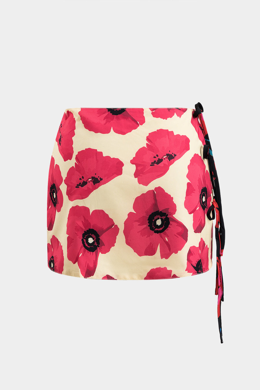 חצאית עם קשירה והדפס פרחוני 