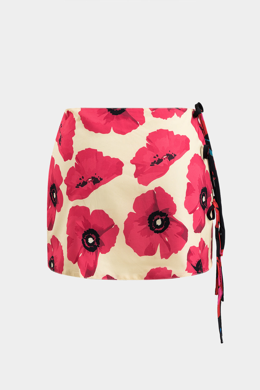 חצאית עם קשירה והדפס פרחוני 