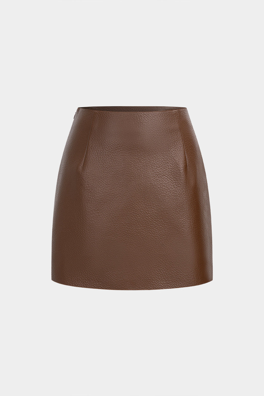 חצאית מיני עם טקסטורת דמוית עור 
