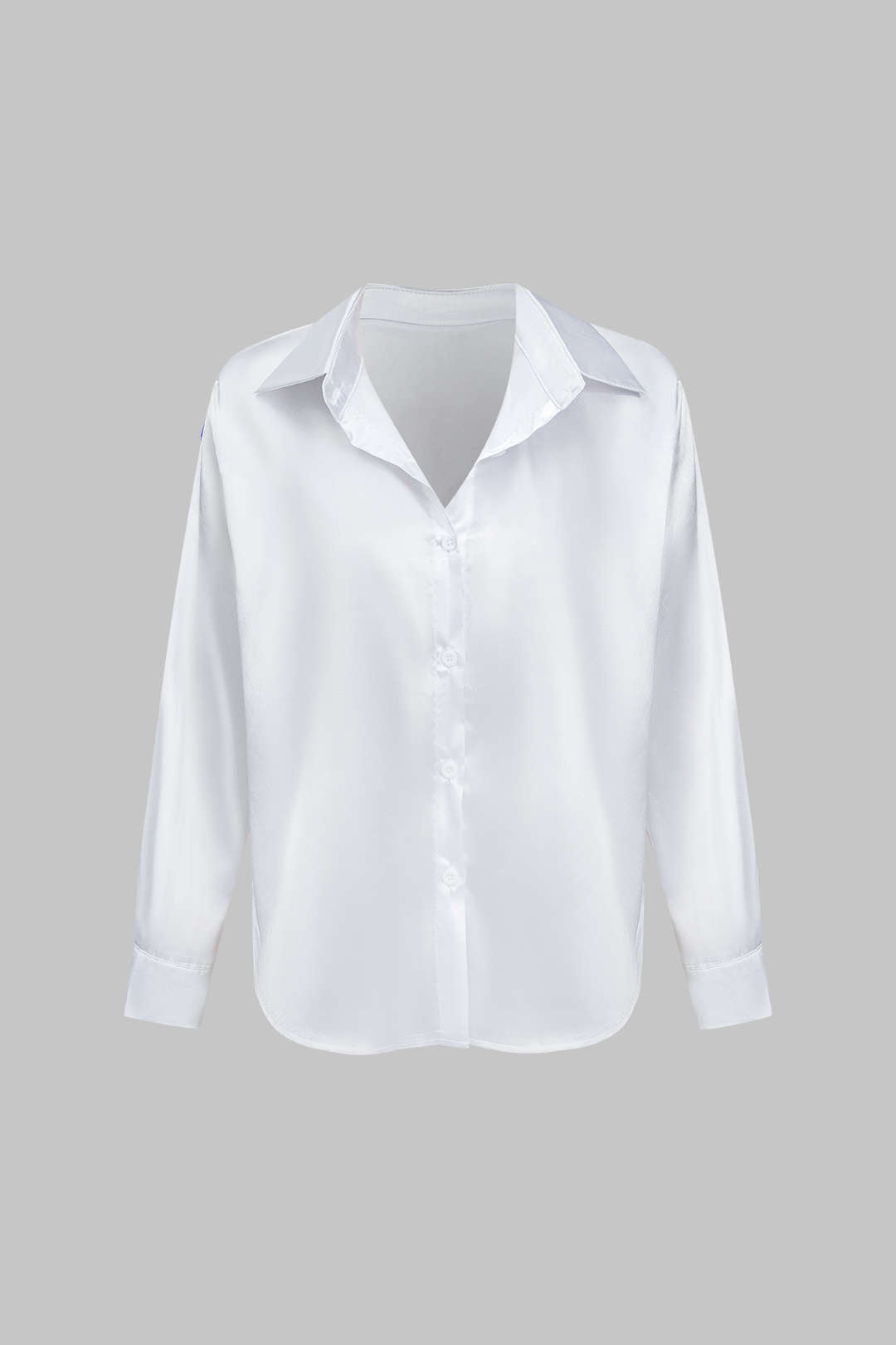 Camisa Satinada De Manga Larga Con Silueta Elegante