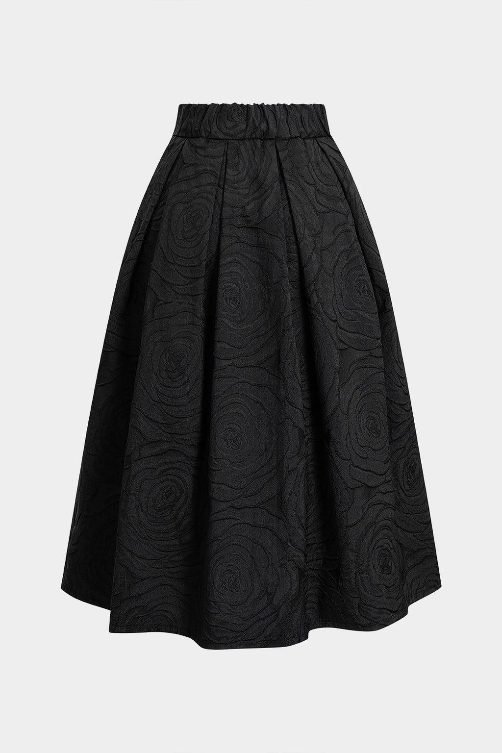 חצאית גבוהה עם הדפס פרחוני וגזרה נפוחה 