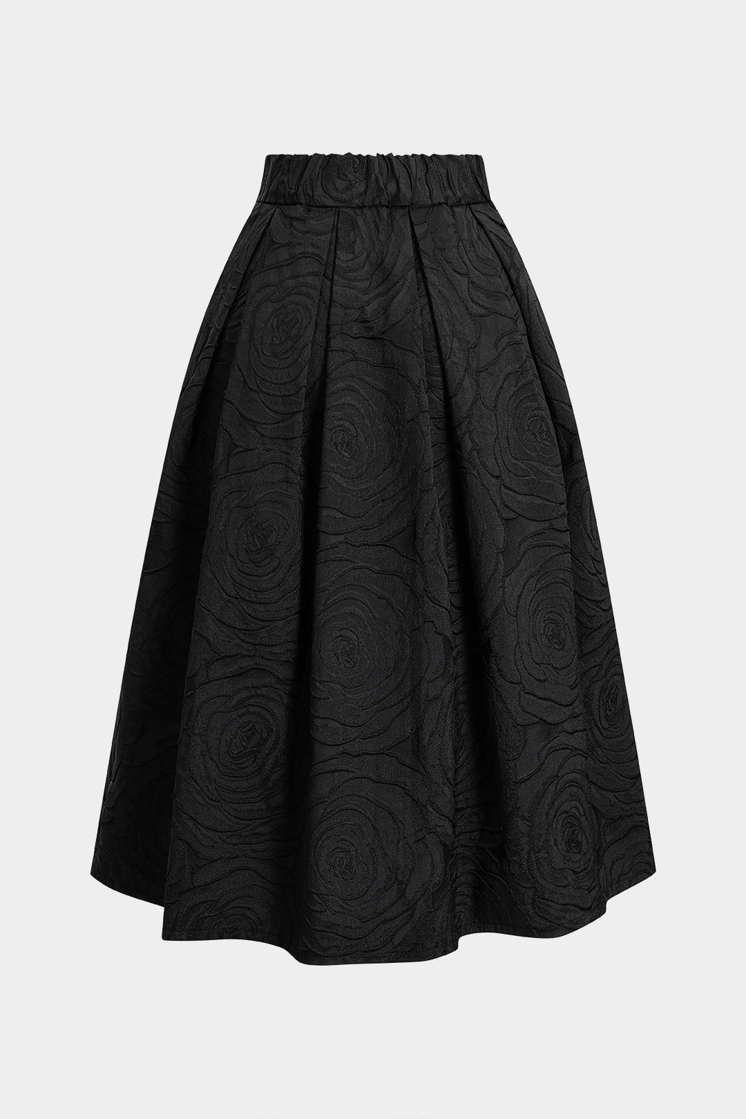 חצאית גבוהה עם הדפס פרחוני וגזרה נפוחה 