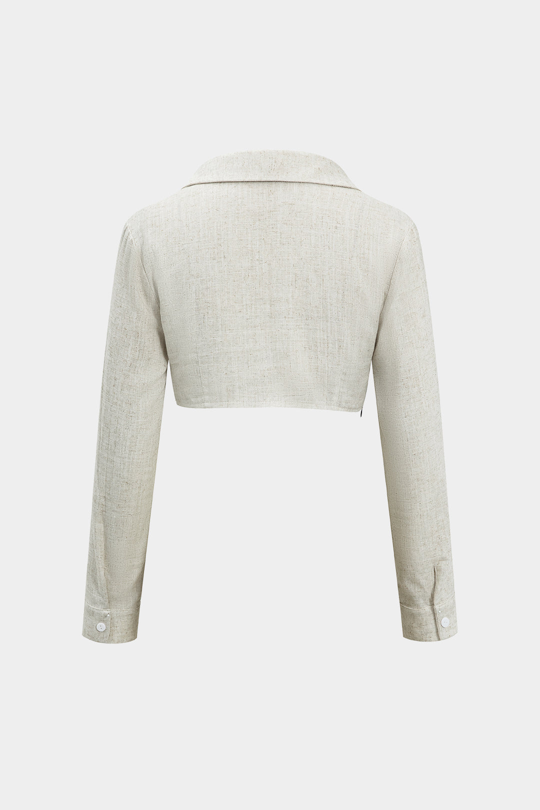 חולצת פשתן עם שרוולים ארוכים וקשתות, דמוי עור בצבע בלוק צבעוני 