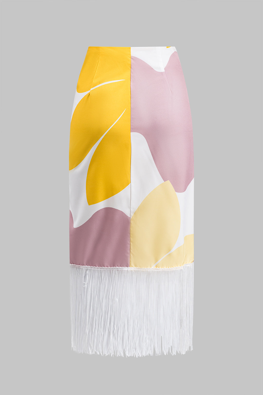 Conjunto Blusa Un Hombro Y Falda Con Flecos Abstracta