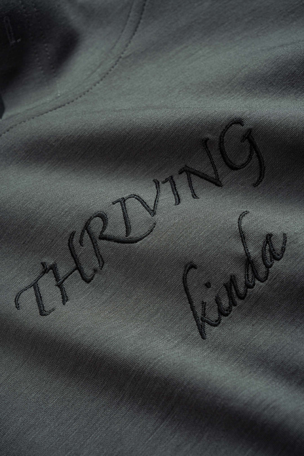 Letter Embroidery Long-Sleeve Hoodie