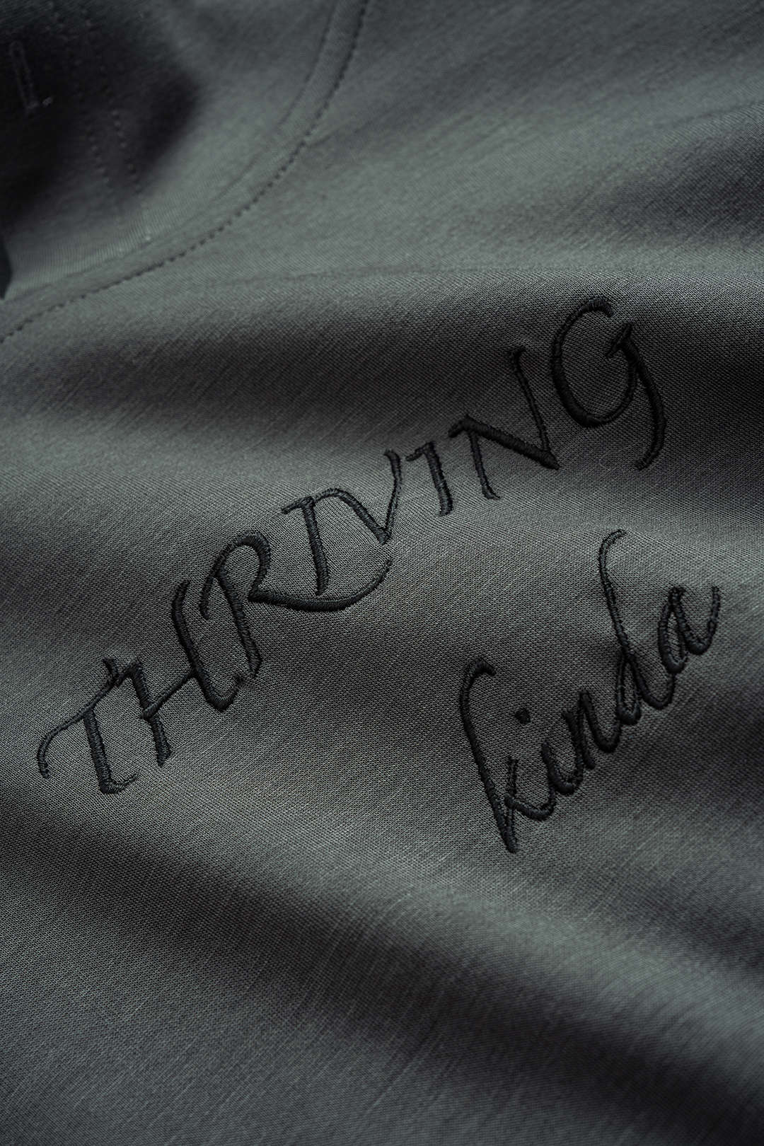 Letter Embroidery Long-Sleeve Hoodie