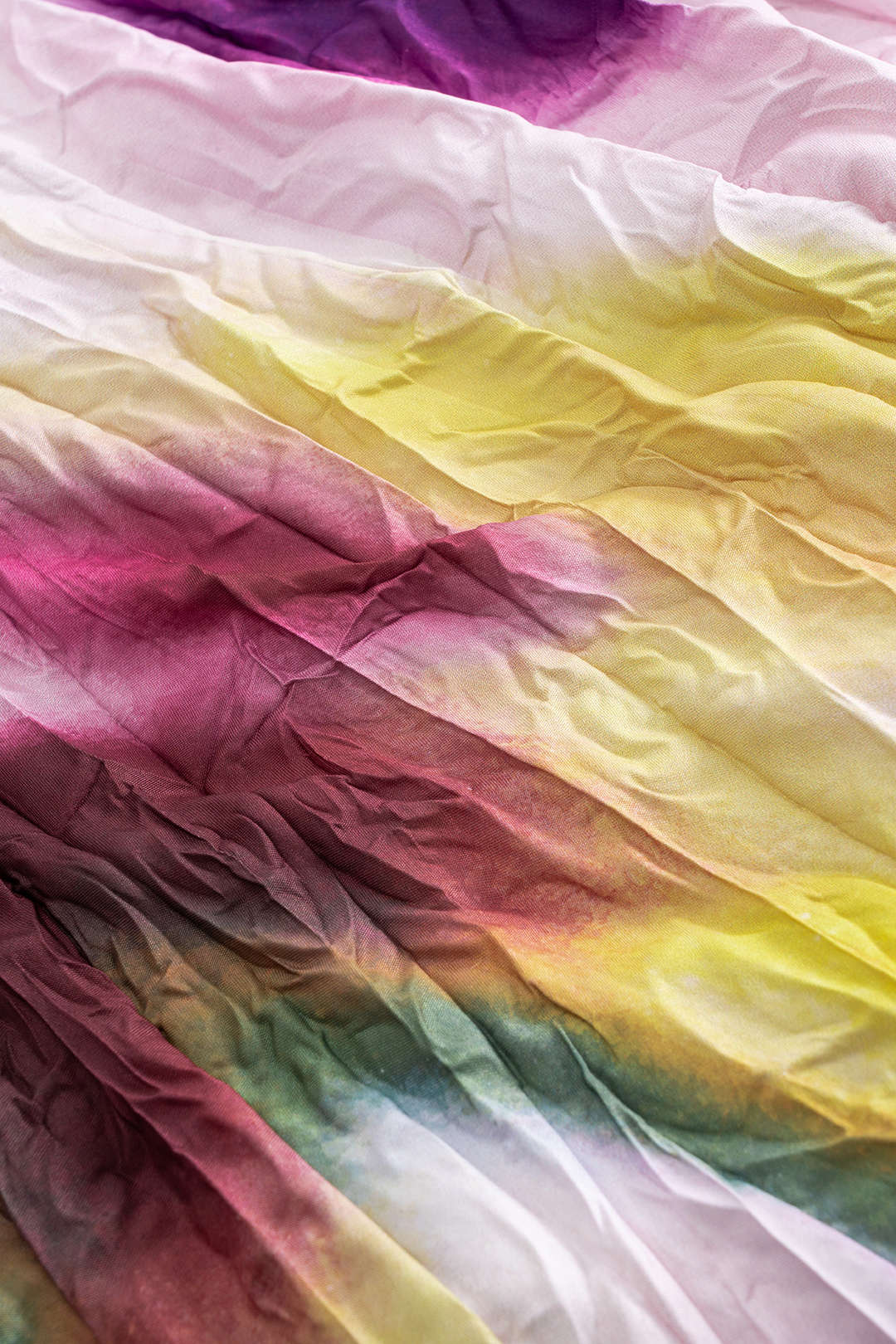 Abstract Tie Dye High Waist Ruched Skirt