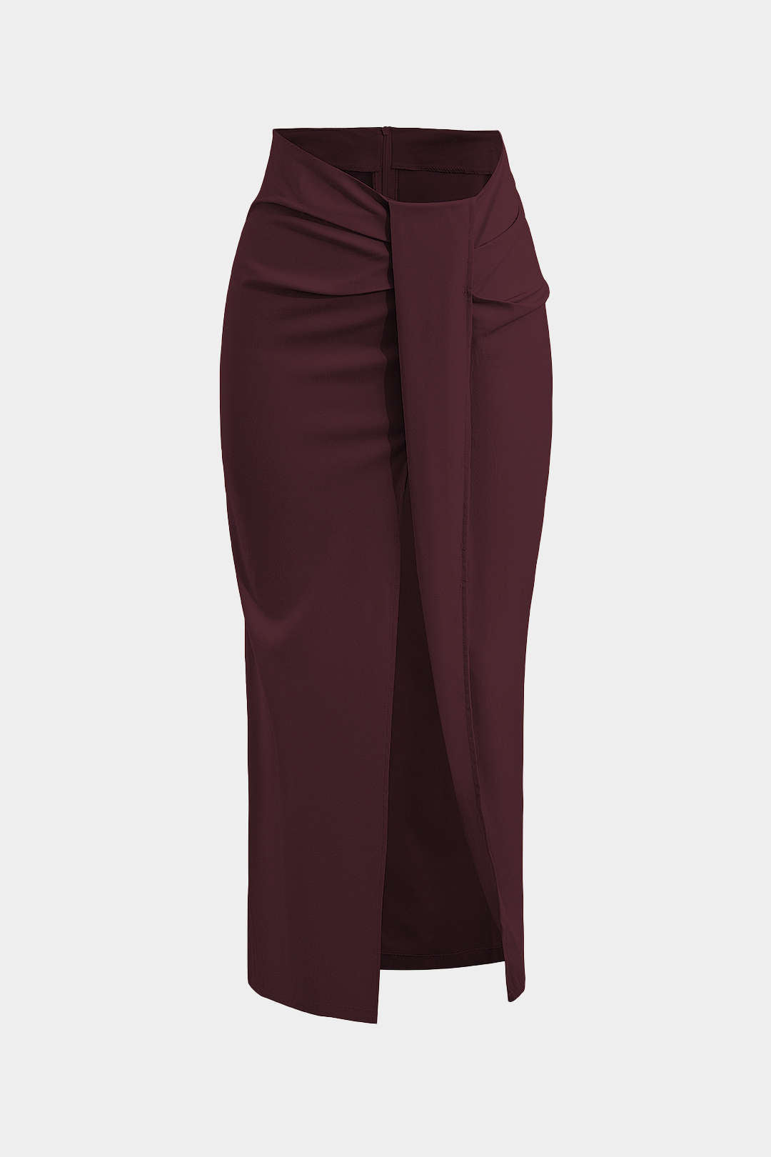 Falda Midi Asimétrica Nudo Twist Minimalista Elegante